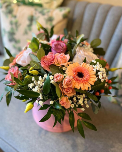 Secret Whispers - This luxury arrangement of flowers in a stylish Hat Box will be remembered for a long time!