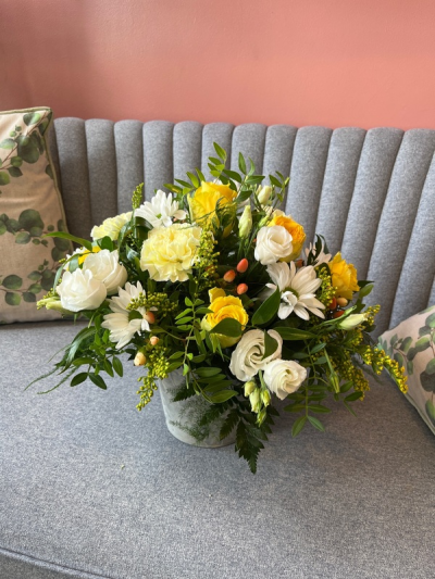 A New Day - Flowers to put a smile on their face. Let them know that you’re thinking of them with this fun petite collection of flowers and foliage to send same day. Flowers for same day delivery by the local florist.